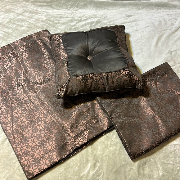 Mainstays Other - Decorative Bed Pillow + 2 standard Shams Shade of Chocolate Brown